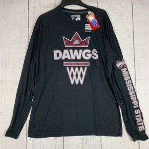 Mississippi‎ State Dawgs NCAA Adidas Large Ultimate Tee Black Sweatshirt New Men